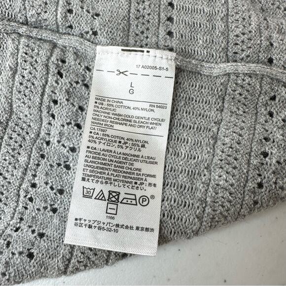 NEW Banana Republic Women’s Heather Gray Pointelle Cardigan Sweater Size L - Picture 12 of 13